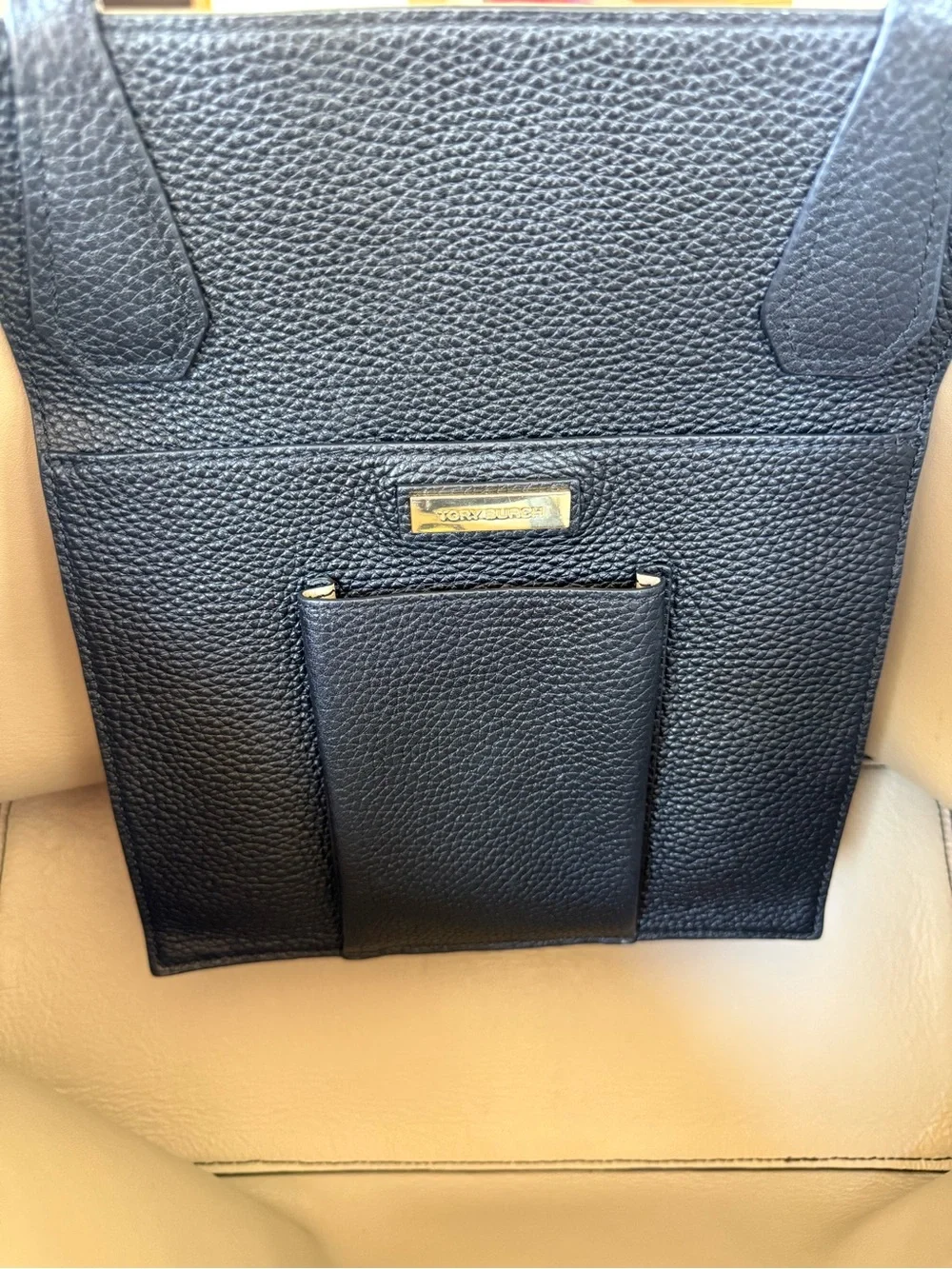 Tory Burch Black Pebbled Leather Tote